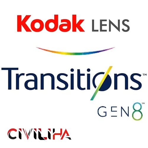 عدسی سفارشی دیجیتال ترانزیشن نسل 8 کداک با پوشش بلوکنترل انتخابی 1.5 KODAK Lens Digital Transitions Grey Gen8