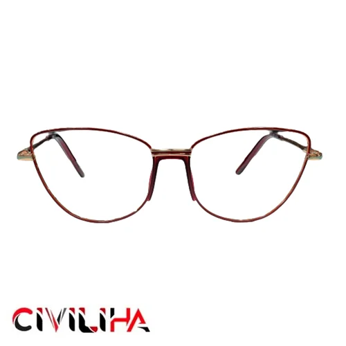 فریم عینک طبی برند کیوب دو رنگ قرمز طلایی (CUBE) مدل 0701