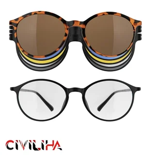 فریم عینک طبی ریبن (Ray-Ban) مدل TR2223 c2 به همراه کاور آفتابی مجموعه 6 عددی