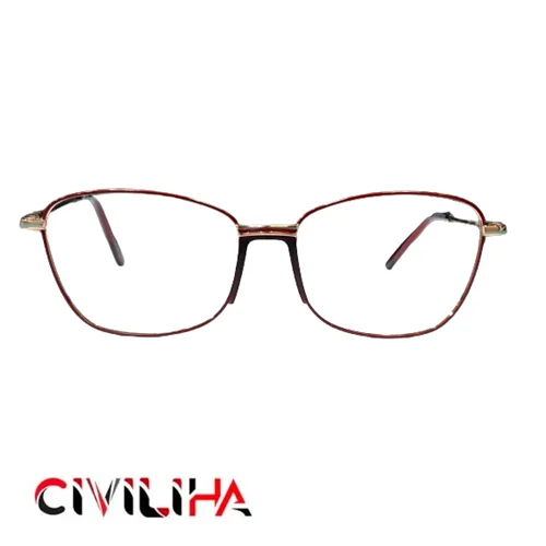 فریم عینک طبی برند کیوب دو رنگ قرمز طلایی (CUBE) مدل 0708