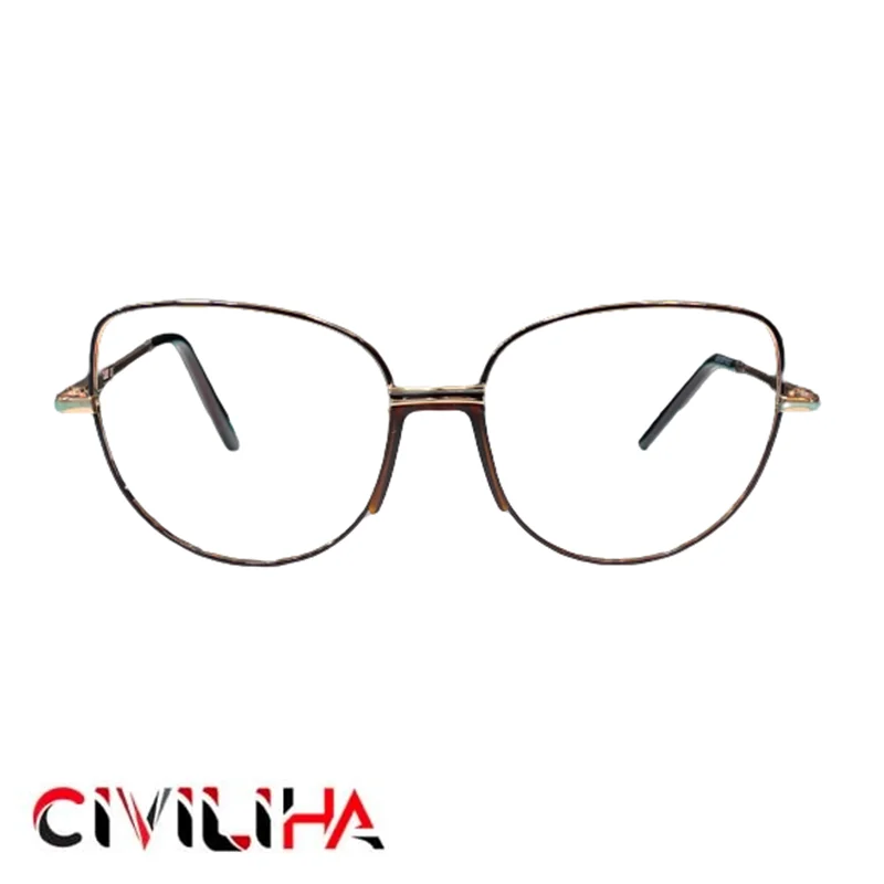 فریم عینک طبی برند کیوب دو رنگ قهوه ای طلایی (CUBE) مدل 0702