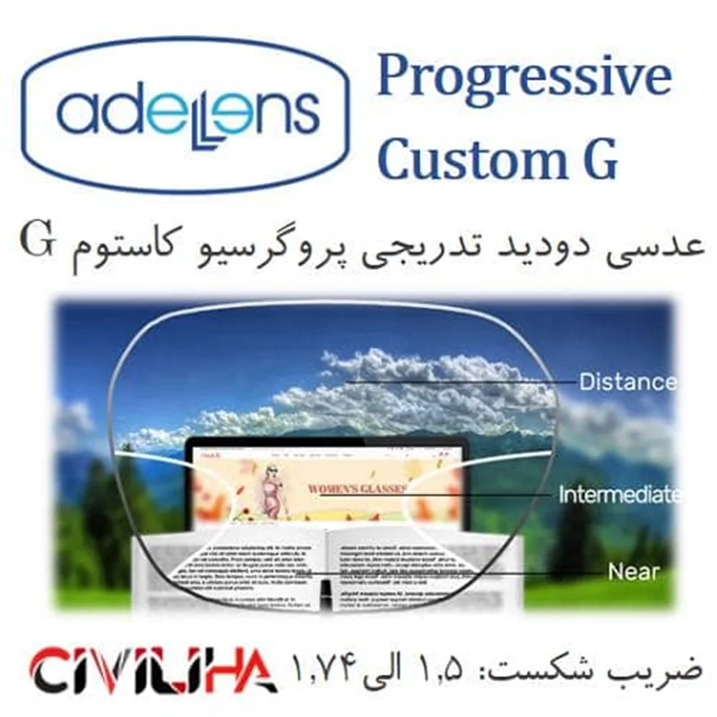عدسی دودید پروگرسیو آنتی رفلکس کاستوم جی Progressive Custom G + (کد تخفیف 30%ای)