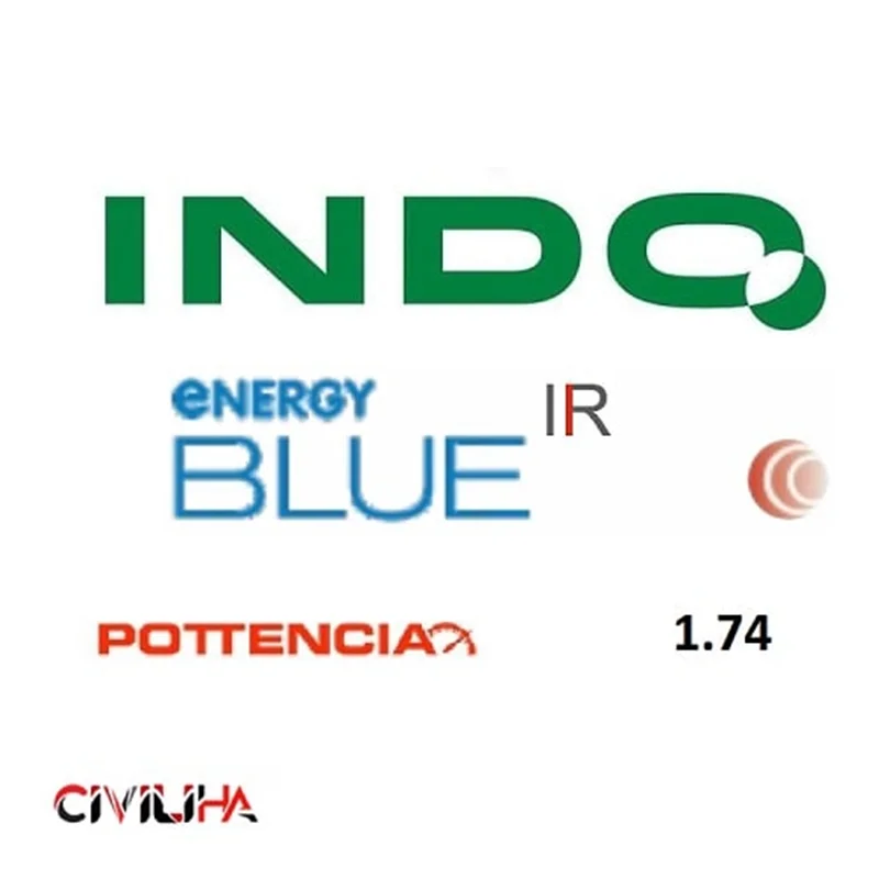 عدسی سفارشی فوق فشرده 1.74 ایندو لایف استایل پوتنسیا با پوشش بلوکنترل ویژه نمرات بالا ، Indo Lifestyle Pottencia 1.74 Energy Blue + IR