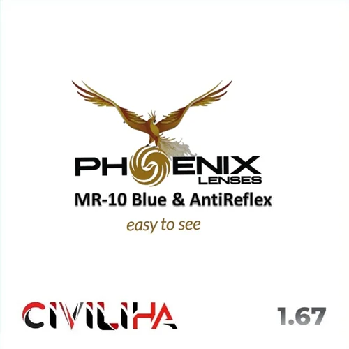 عدسی فشرده سفارشی فونیکس با پوشش بلوکنترل انتخابی PHOENIX Single Vision First 1.67 (MR10) + (کارت هدیه 500 هزار تومانی)