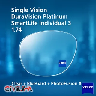 عدسی فوق فشرده دوراویژن پلاتینیوم اسمارت لایف زایس Zeiss Single Vision DuraVision Platinium SmartLife individual 3 1.74