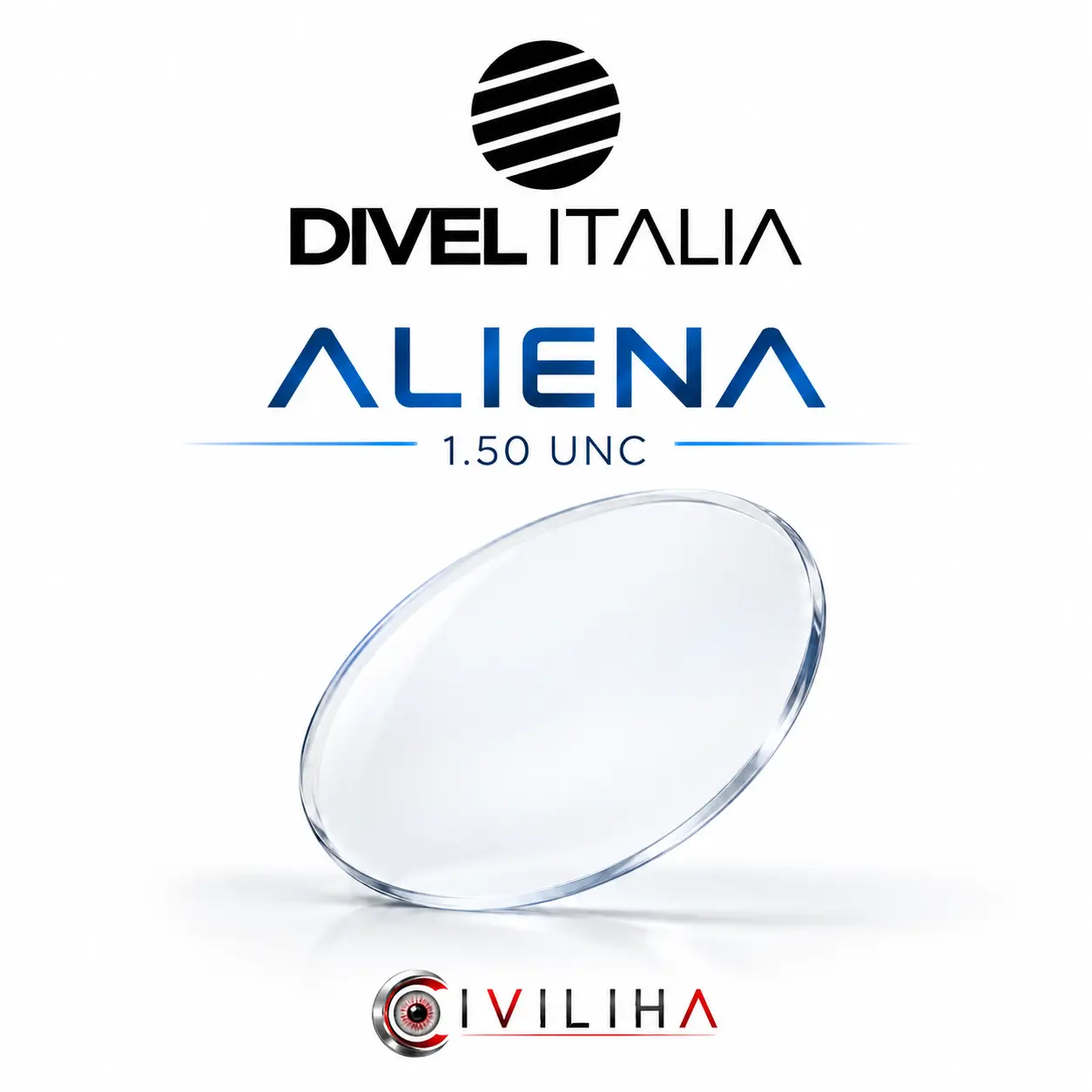 عدسی پروگرسیو سفارشی دایول ایتالیا Divel Italia مدل ALIENA ضریب 1.5 UNC