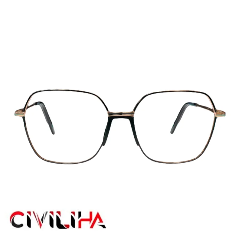 فریم عینک طبی برند کیوب دو رنگ مشکی طلایی (CUBE) مدل 0715