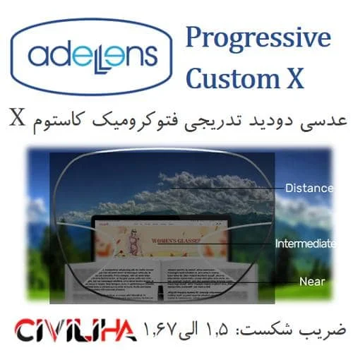 عدسی دودید پروگرسیو فتوکرومیک کاستوم ایکس Progressive Polorized Custom X + (کارت هدیه 1.5 میلیون تومانی)