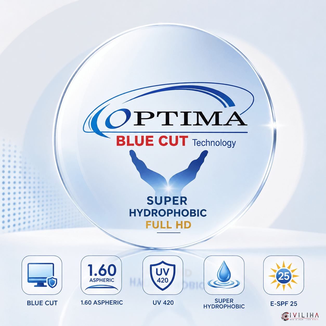 عدسی بلوکات اپتیما ۱.۶ Blue-cut Optima