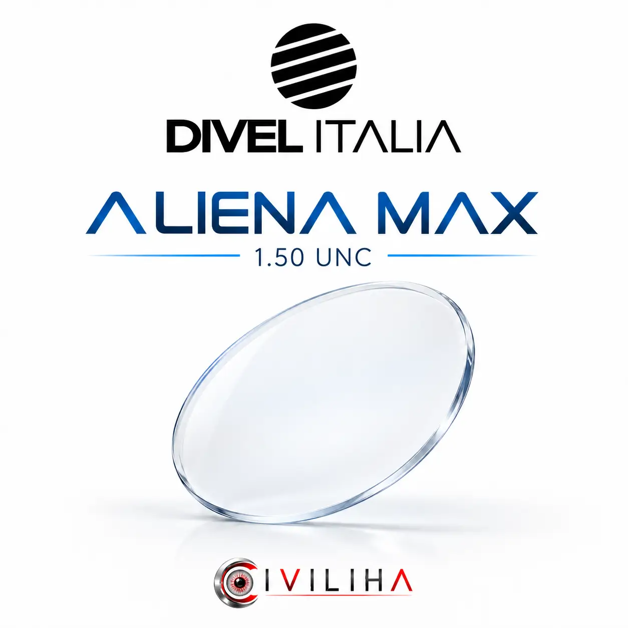 عدسی پروگرسیو سفارشی دایول ایتالیا Divel Italia مدل ALIENA MAX ضریب 1.5 UNC